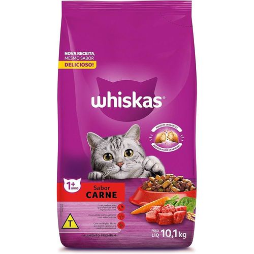 Ração para Gato De Carne Whiskas Lata 1,1Kg Pacote Com 9Kg