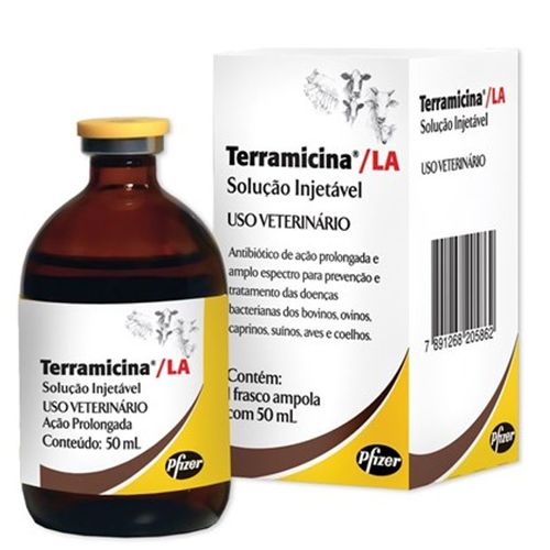 Medicamento antibiótico terramicina LA injetável de 50ml