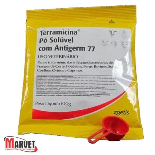 Medicamento antibiótico em pó terramicina com antigerm oral de 100g