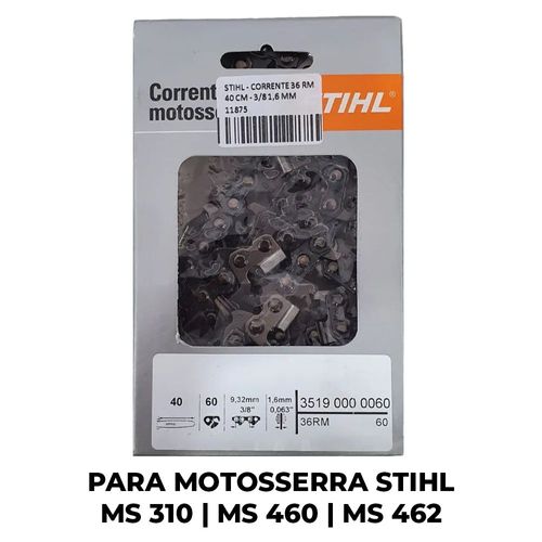 Corrente para Motosserra 40 centímetros 1,6 mm 3/8 Polegadas 36RM Stihl