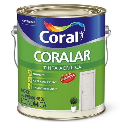 Tinta Acrílica Coralar Fosco Verde Kiwi Coral 3,6L