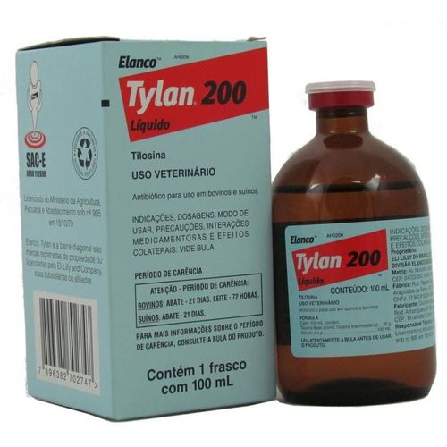 Medicamento Antib Tylan 200 Inj 100ml