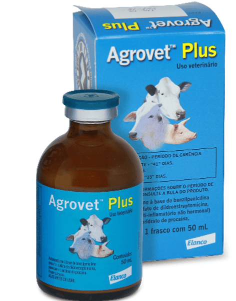 Medicamento Antibiótico e Anti-inflamatório Agrovet Plus Injetável 50ML